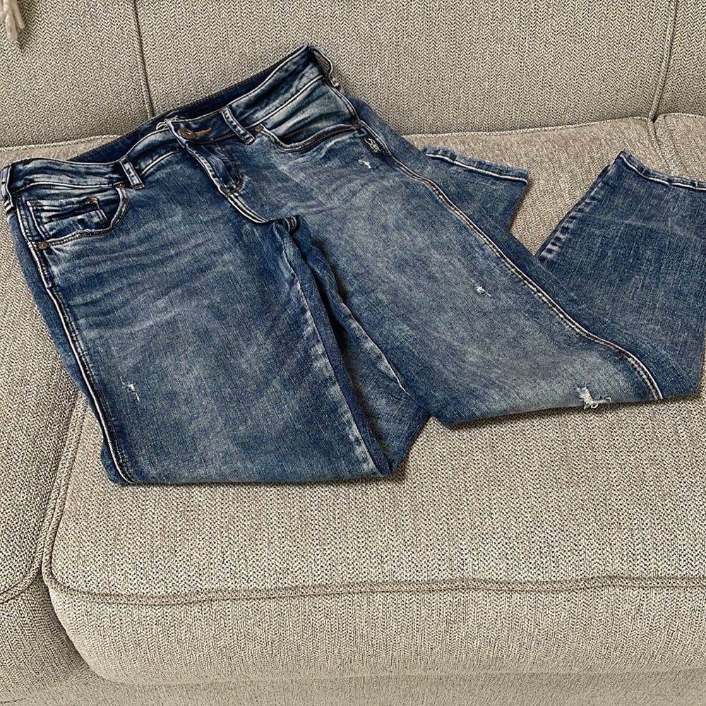 Silver Ankle Skinny Jeans, size 28